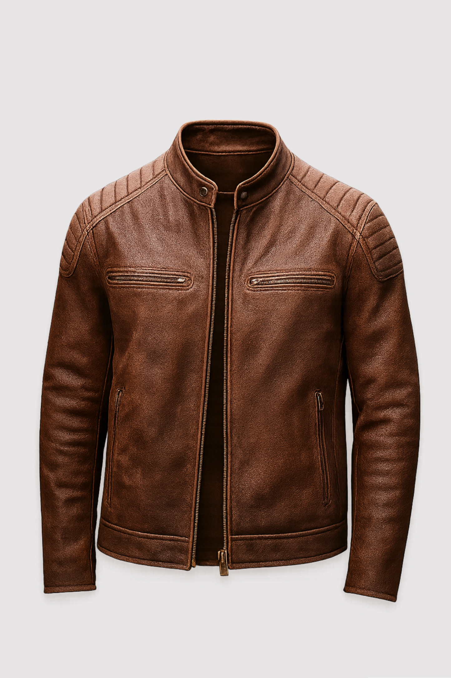 Herren Jacke Regular Fit Strukturiert Reißverschluss Warm Futter Alltag Business Casual Zeitlos Robust
