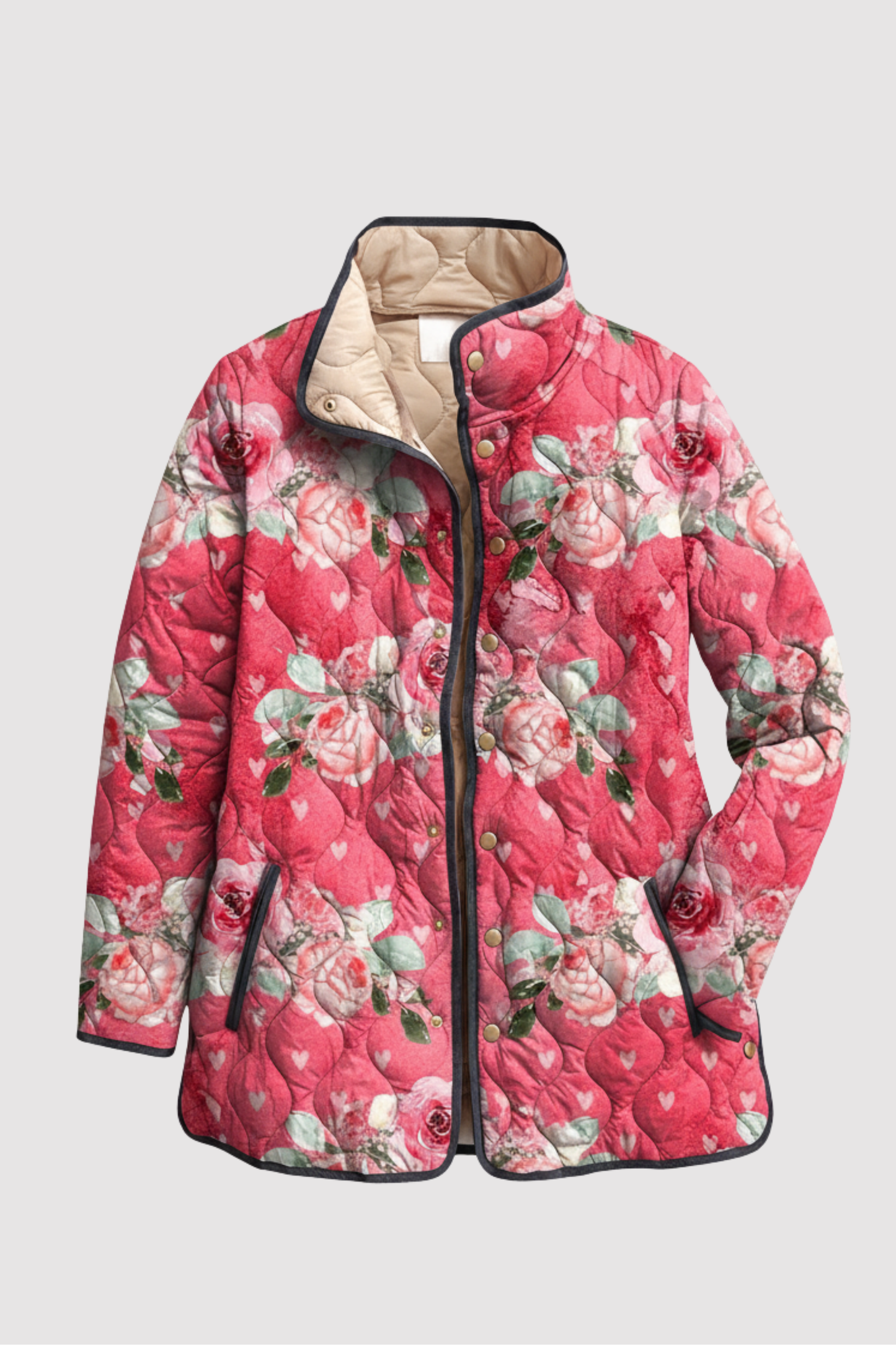 Damen Steppjacke Regular Fit Warm Leicht Elegant Alltag Herbst Winter Freizeit