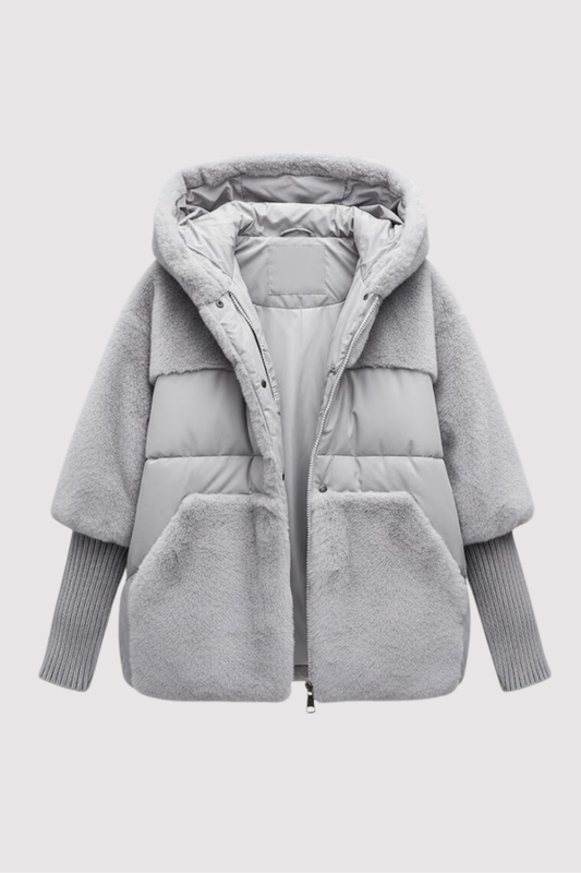 Damen Daunenjacke Langarm Kapuze Reißverschluss Warm Leicht Winterjacke Outdoor Freizeit