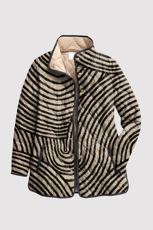 Damen Retro Jacke Regular Fit Lila Weich Warm Elegant Alltag Freizeit Übergangsjacke