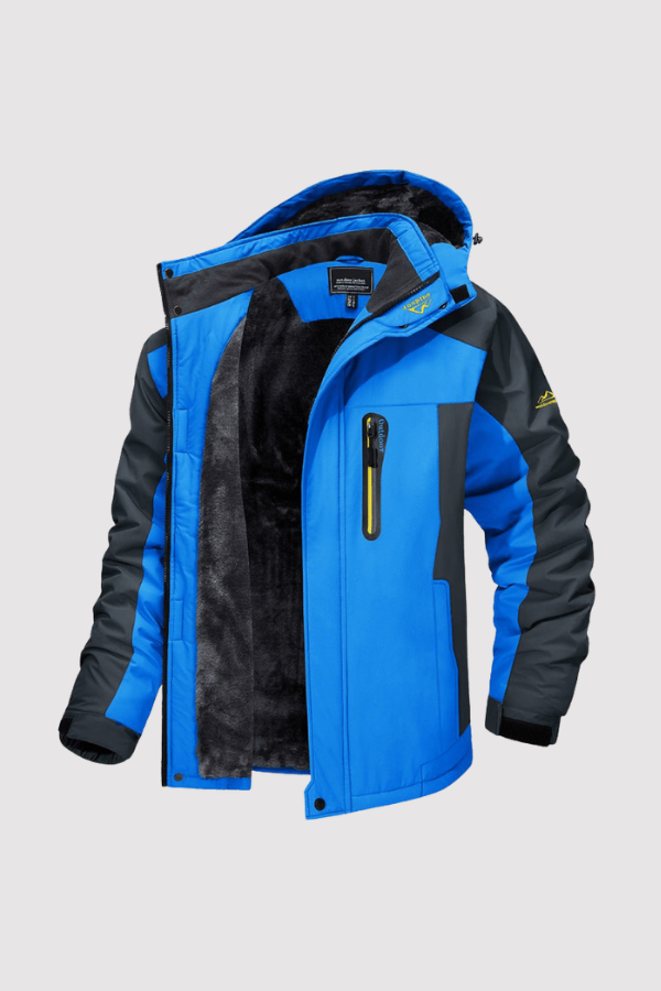 Herren Outdoor Jacke wasserdicht winddicht isoliert Kapuze Reißverschlusstaschen