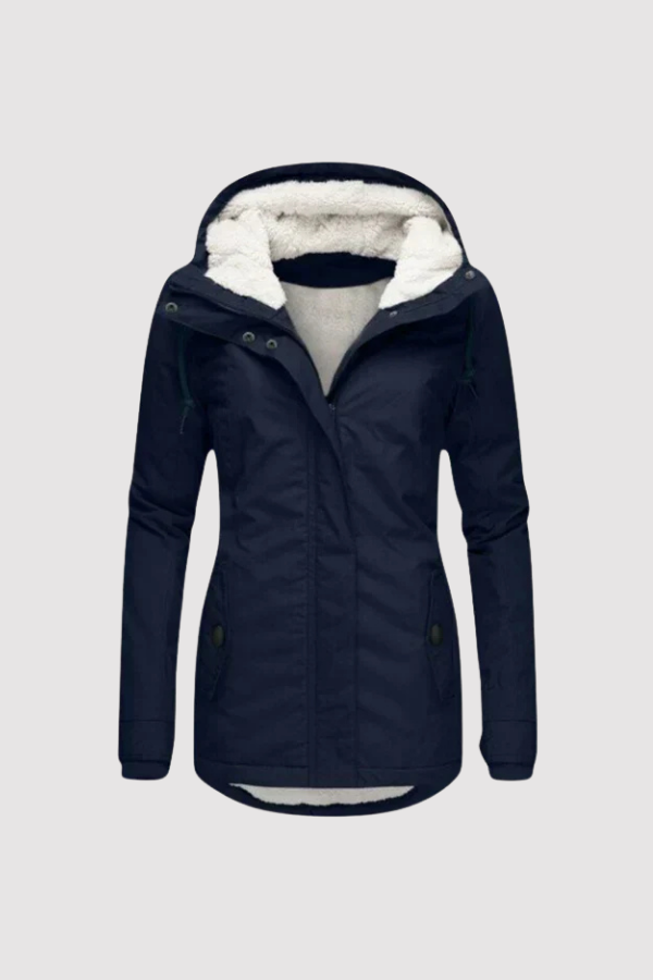 Damen Übergangsjacke Regular Fit Langarm Wattiert Wasserabweisend Freizeit Winterjacke Warm Casual
