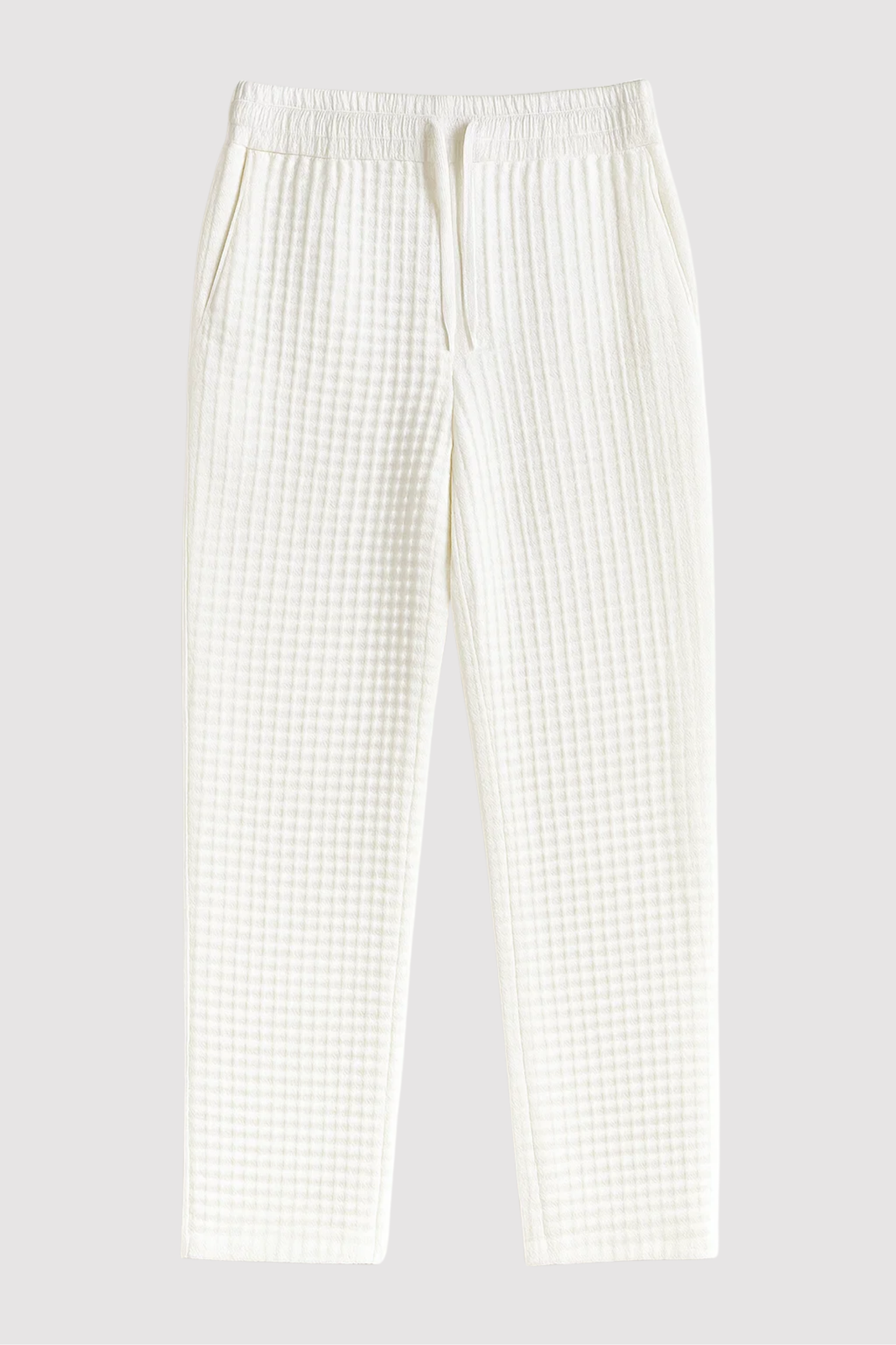 Herren Jogginghose Waffelstruktur Casual Regular Fit Elastischer Bund Kordelzug Atmungsaktiv
