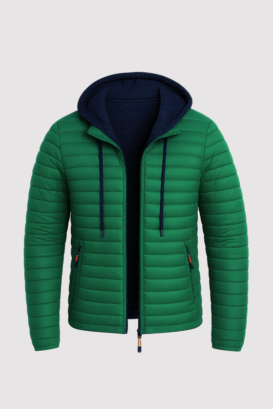 Herren Steppjacke Regular Fit Kapuze Warm Fleece Gefüttert Leicht Winter Übergang Outdoor Alltag
