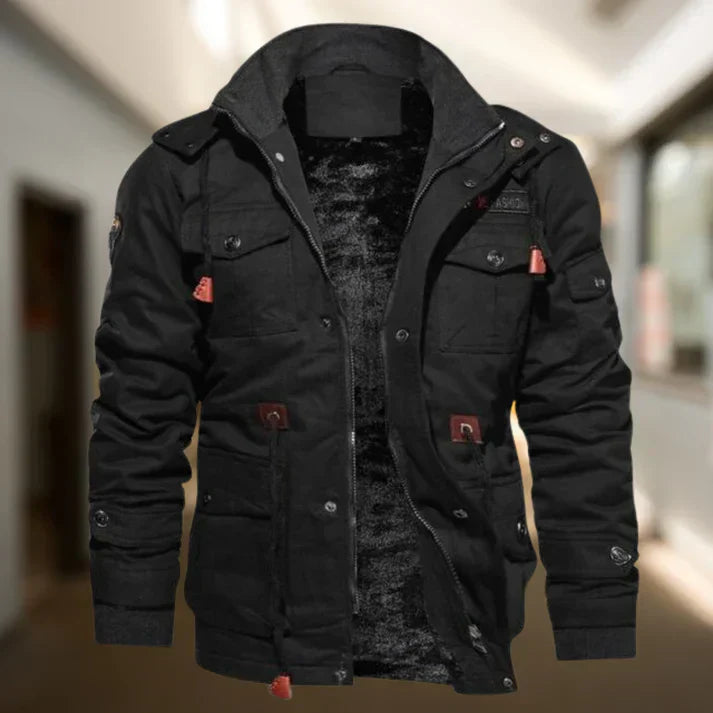 Herren Jacke Langarm Warmfutter Regular Fit Urban Freizeit Klassisches Design Übergangsjacke