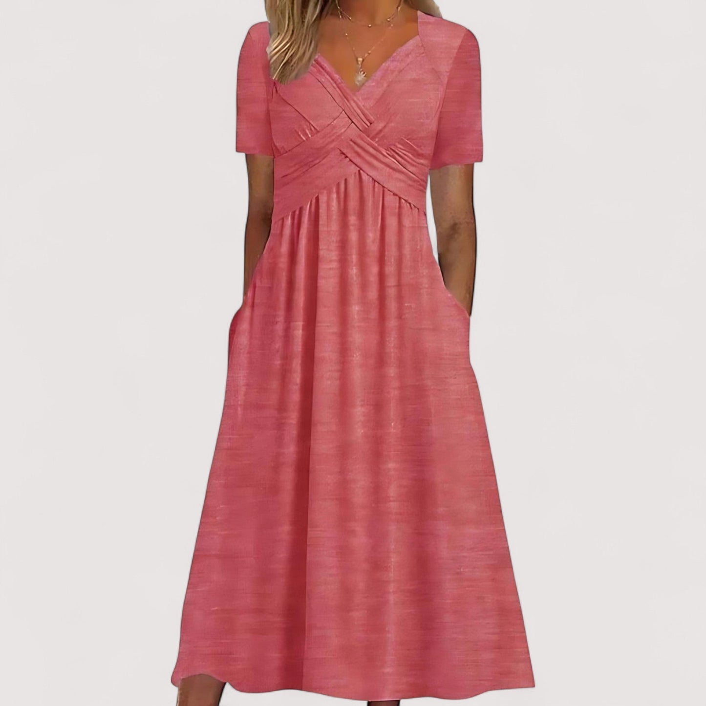 Damen Midikleid A-Linie locker Passform weich bequem vielseitig elegant