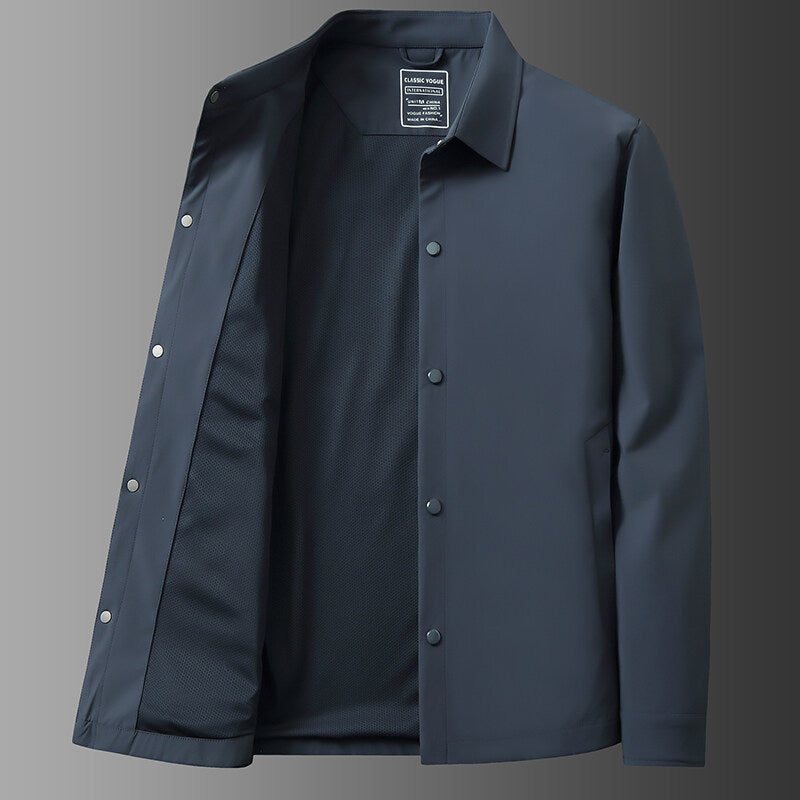 Herren Regenjacke Regular Fit Wasserdicht Atmungsaktiv Leicht Elegant Urban Business Casual Alltag
