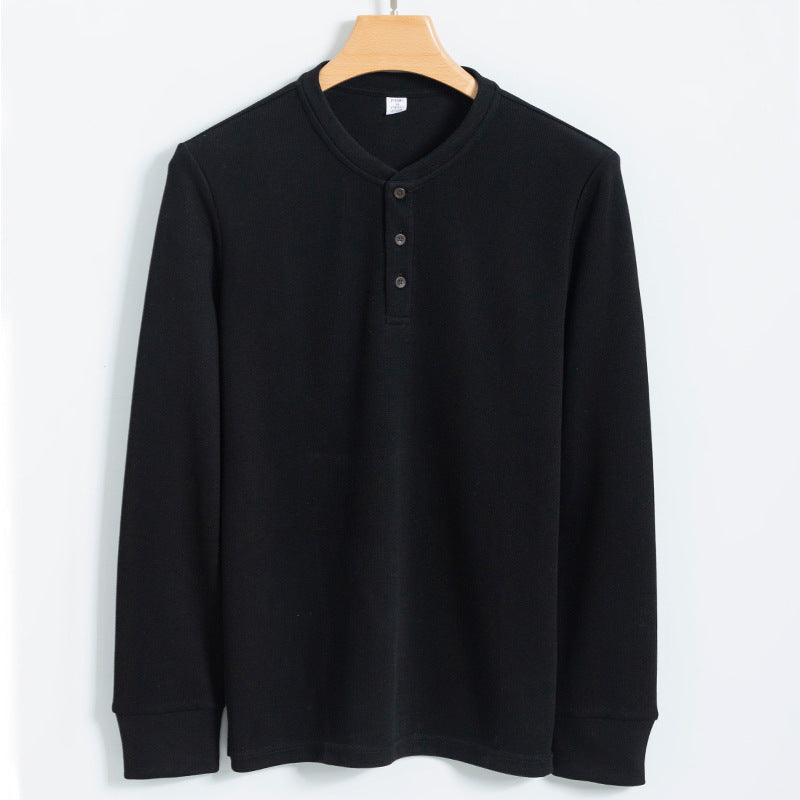 Henley-Pullover für Herren mit Knopfverschluss