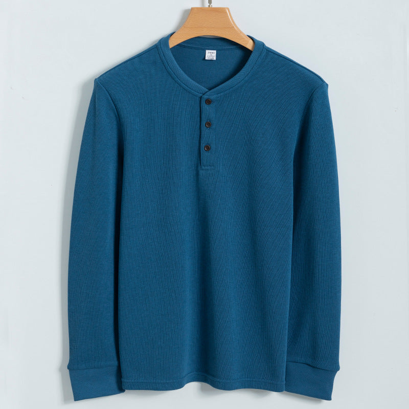 Henley-Pullover für Herren mit Knopfverschluss