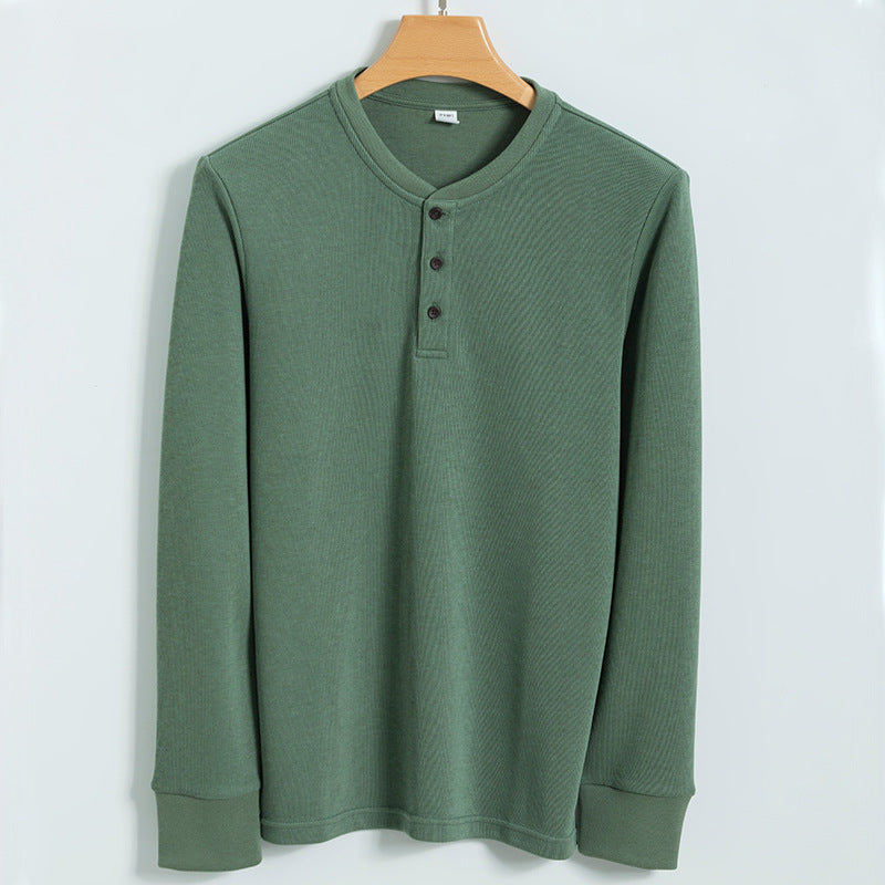 Henley-Pullover für Herren mit Knopfverschluss