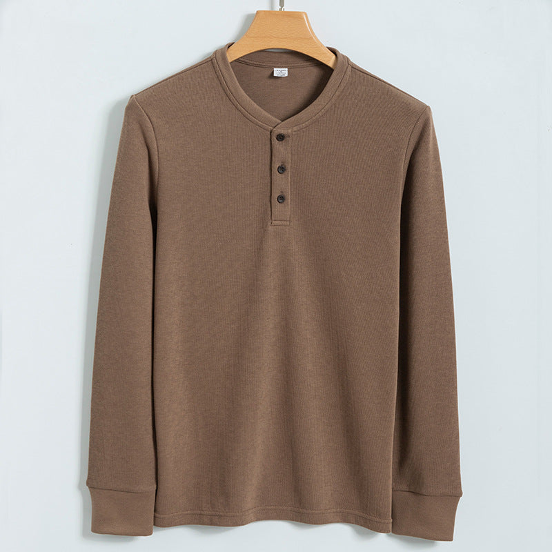 Henley-Pullover für Herren mit Knopfverschluss