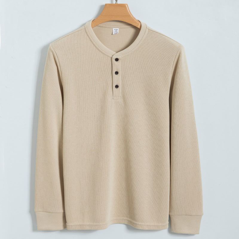 Henley-Pullover für Herren mit Knopfverschluss