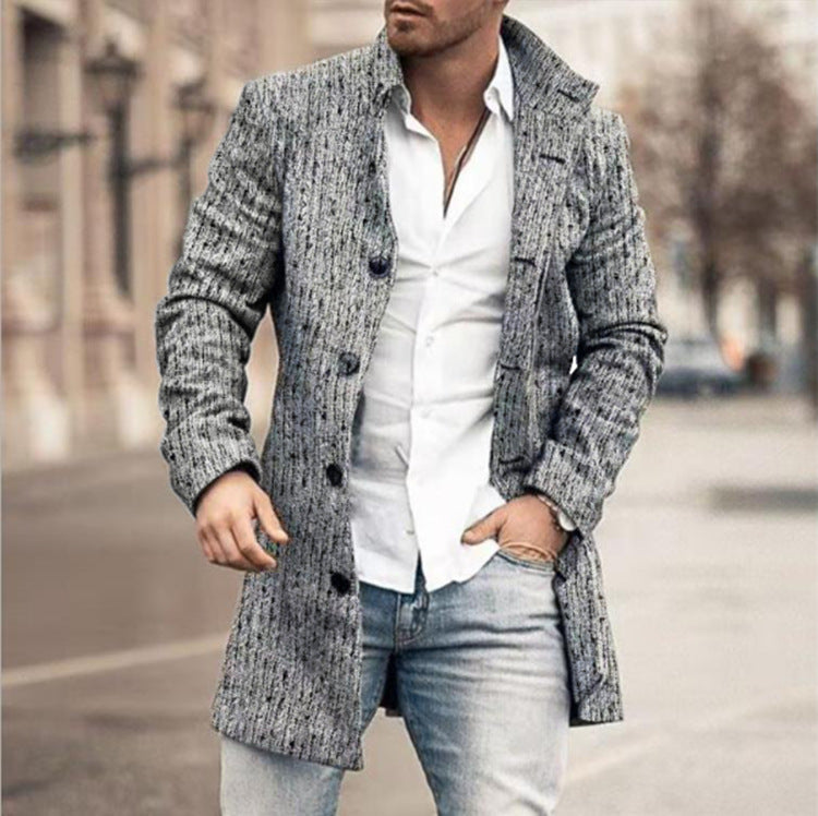 Herren Jacke Regular Fit Kariert Knopfverschluss Warm Übergang Alltag Casual Business Elegant