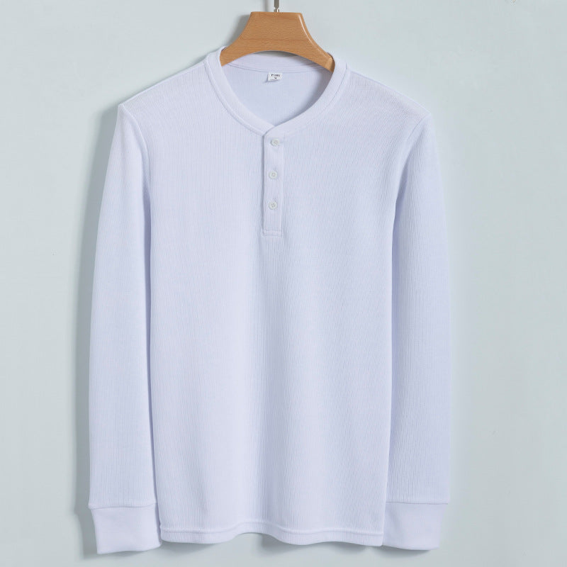 Henley-Pullover für Herren mit Knopfverschluss