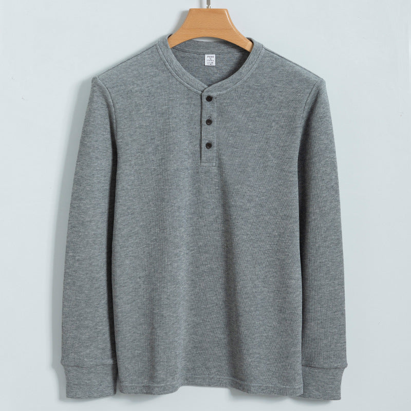 Henley-Pullover für Herren mit Knopfverschluss