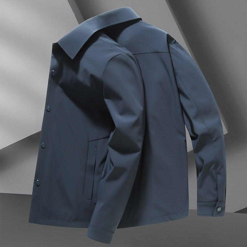 Herren Regenjacke Regular Fit Wasserdicht Atmungsaktiv Leicht Elegant Urban Business Casual Alltag