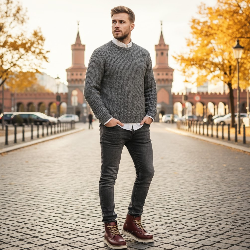 Herren Retro Stiefel gefüttert warm knöchelhoch komfortabel rutschfeste Sohle