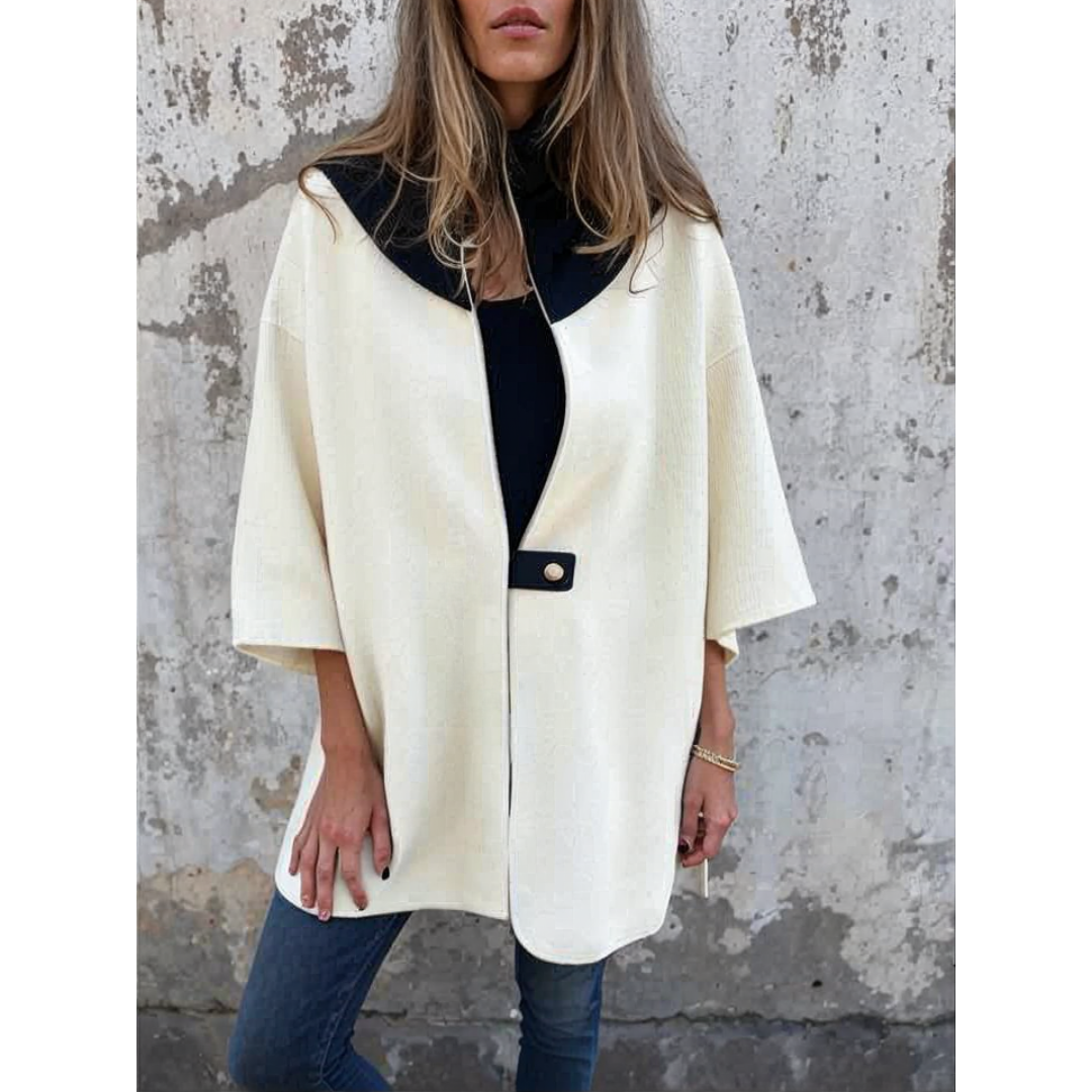 Damen Mantel Langarm Reißverschluss Hoher Kragen Lockerer Schnitt Minimalistisch Freizeit Elegant