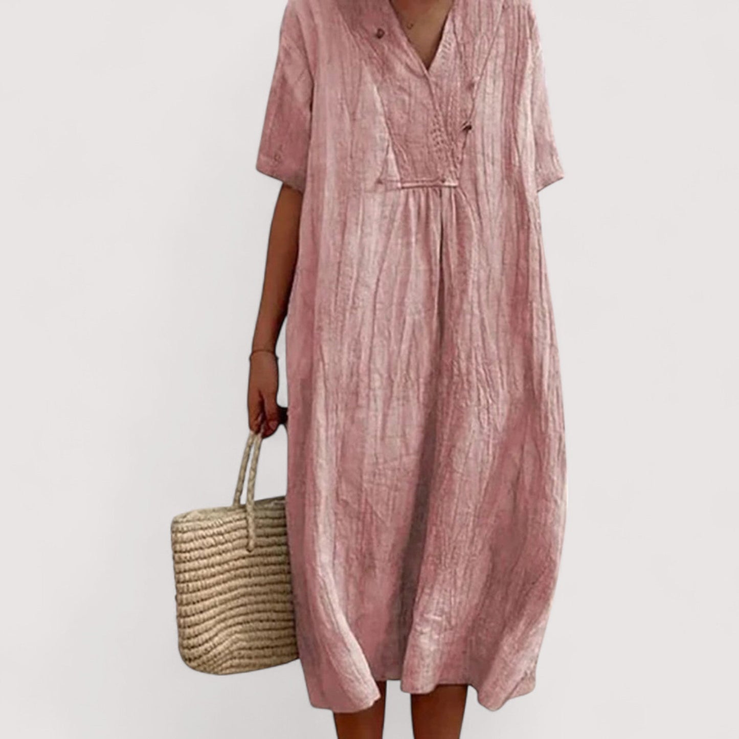 Damen Kleid gemustert locker Passform fließend leicht vielseitig bequem