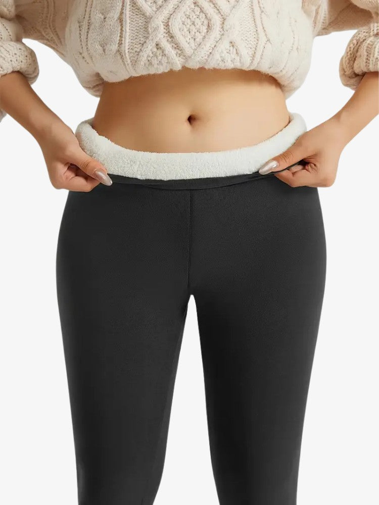 Damen Leggings hohe Taille Fleece gefüttert dehnbare warme Hülle
