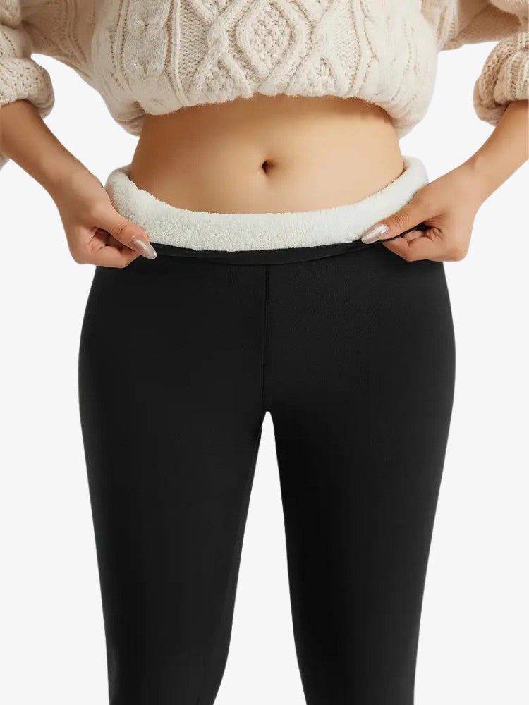 Damen Leggings hohe Taille Fleece gefüttert dehnbare warme Hülle
