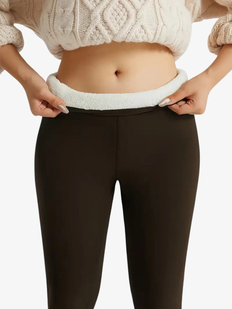 Damen Leggings hohe Taille Fleece gefüttert dehnbare warme Hülle