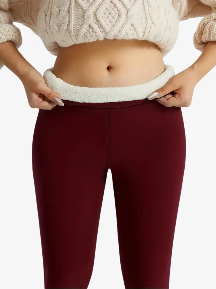 Damen Leggings hohe Taille Fleece gefüttert dehnbare warme Hülle