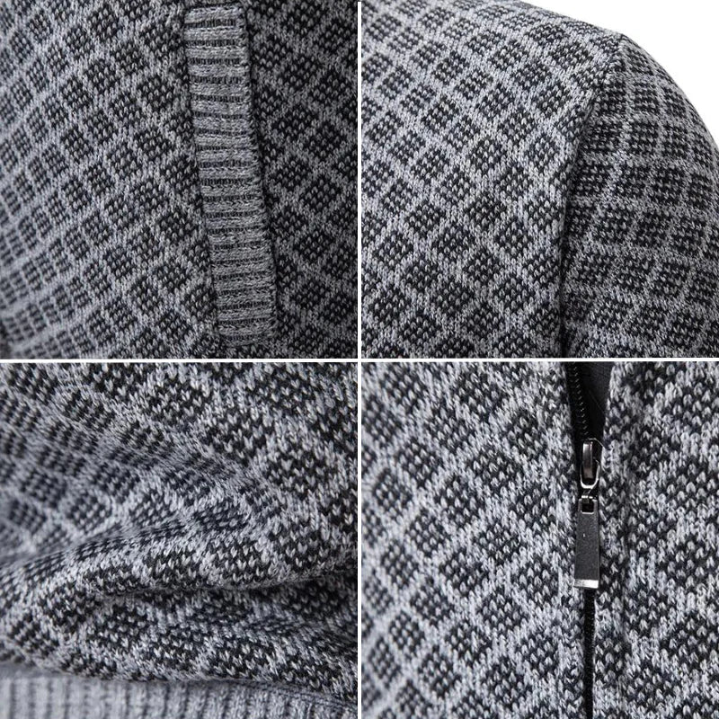 Herren Strickjacke Frontverschluss weiche atmungsaktive Figur