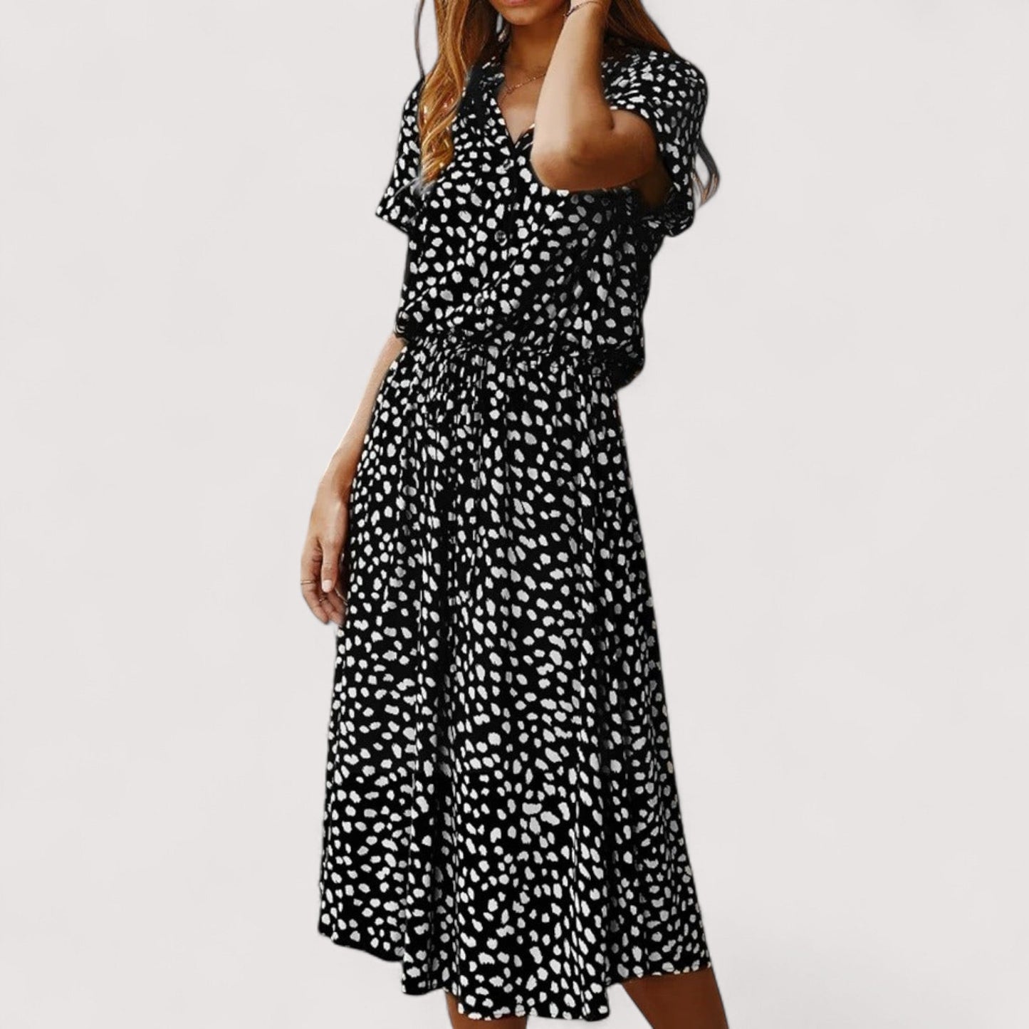 Damen Sommerkleid gemustert locker Passform leicht atmungsaktiv vielseitig bequem