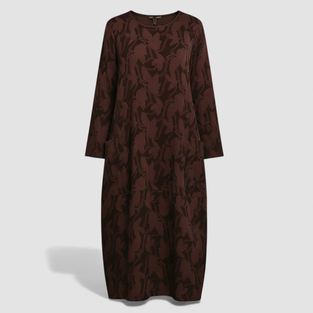 Damen Kleid gemustert locker Passform fließend bequem vielseitig Freizeit