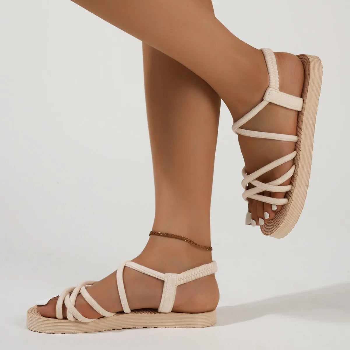 Damen Freizeitsandalen Flach mit weicher EVA-Sohle, Leichtgewichtige Sommerschuhe für Alltag und Freizeit