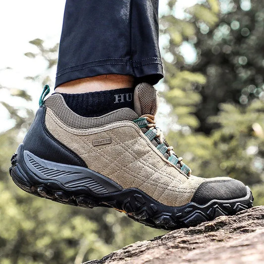 Herren Wanderschuhe Beige rutschfest atmungsaktiv Outdoor Trekkingschuhe mit Profilsohle