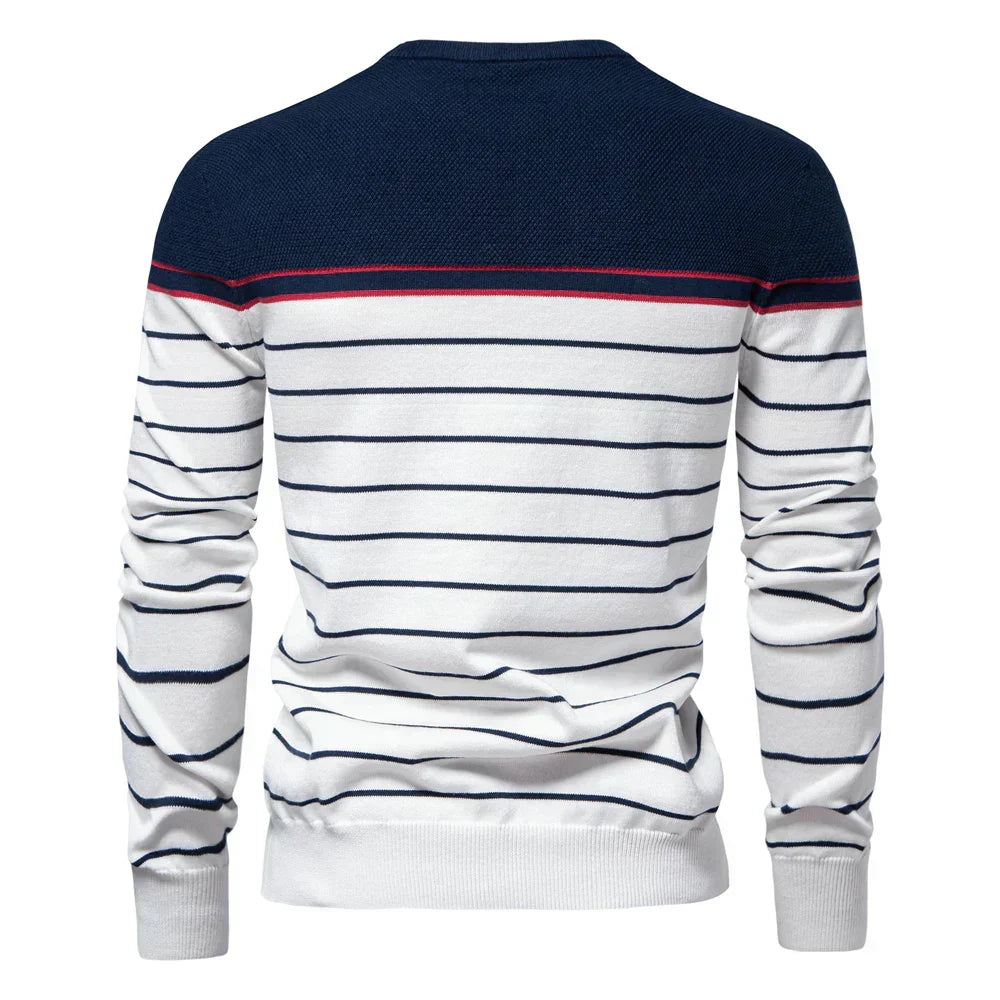 Herren Strickpullover Rundhals Slim Fit elastisch atmungsaktiv bequem Langarm