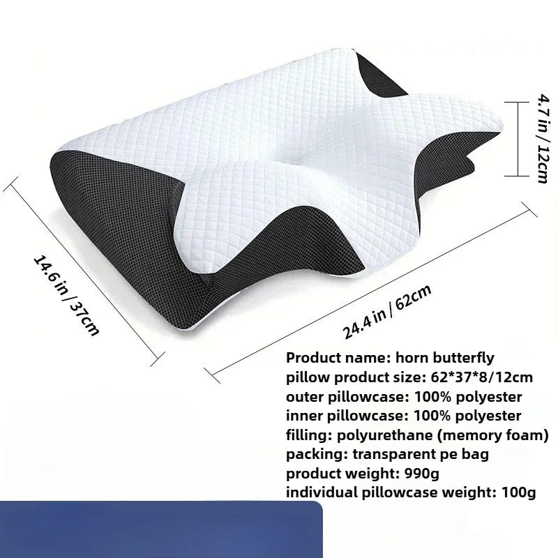 Orthopädisches Nackenkissen Schmetterlingsform Memory Foam ergonomisch mit langsamer Rückfederung