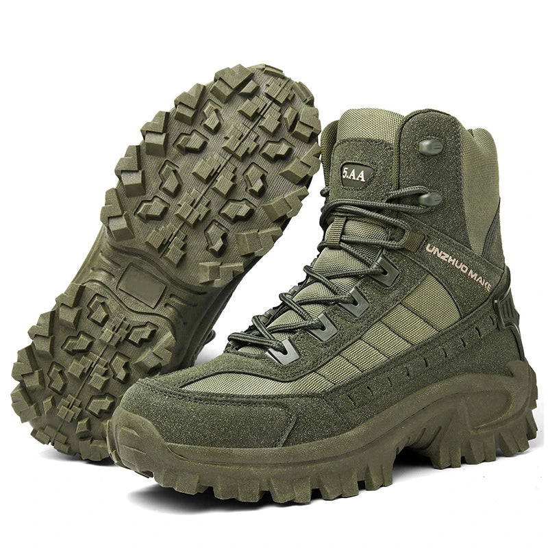 Herren Beige High-Top rutschfest mit Profilsohle Outdoor Wanderschuhe