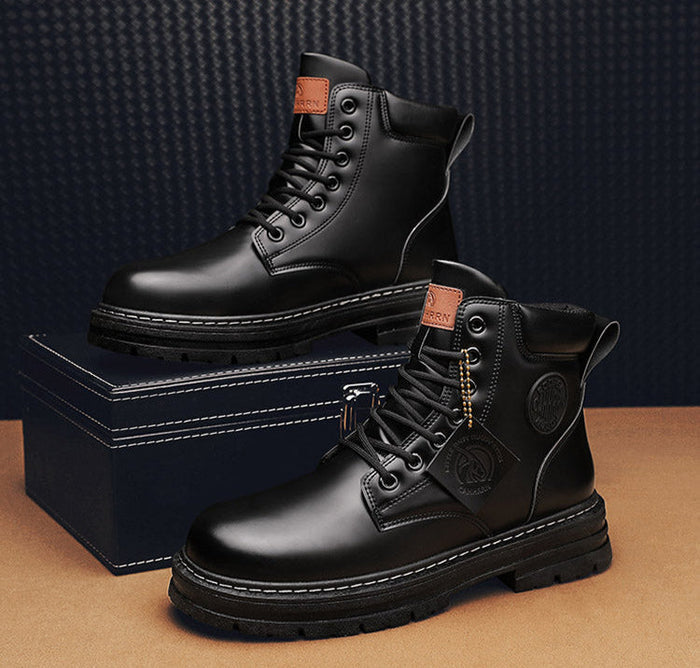 Herren Stiefel wasserdicht rutschfest knöchelhoch Schnürstiefel Outdoor robust gepolstert