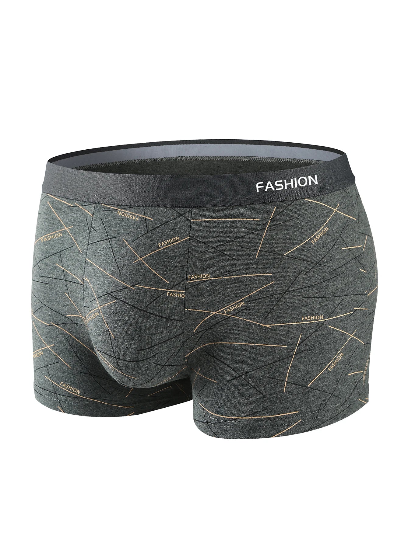 Herren Boxer Shorts 4er Pack Unterwäsche mit Linienmuster atmungsaktiv und bequem