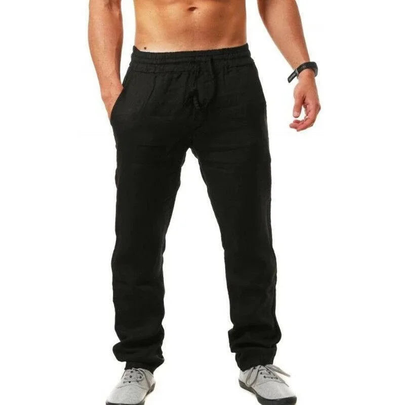 Herren Strickhose mit elastischer Taille leichte Freizeithose Frühling Sommer