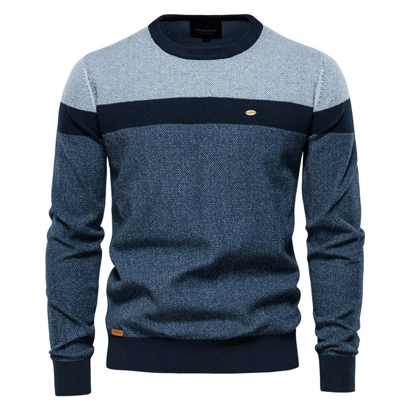 Herren Strickpullover Rundhals Slim Fit elastisch bequem atmungsaktiv Langarm
