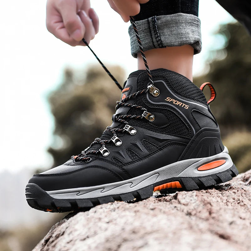 Damen Wanderschuhe Schwarz Olivgelb rutschfest knöchelhoch Outdoor Profilsohle