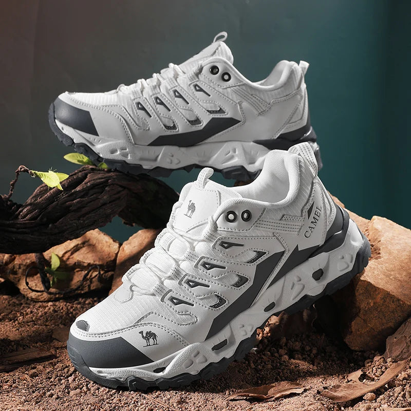 Bergige Weiß Grau rutschfest Outdoor Wanderschuhe mit profilierter Sohle