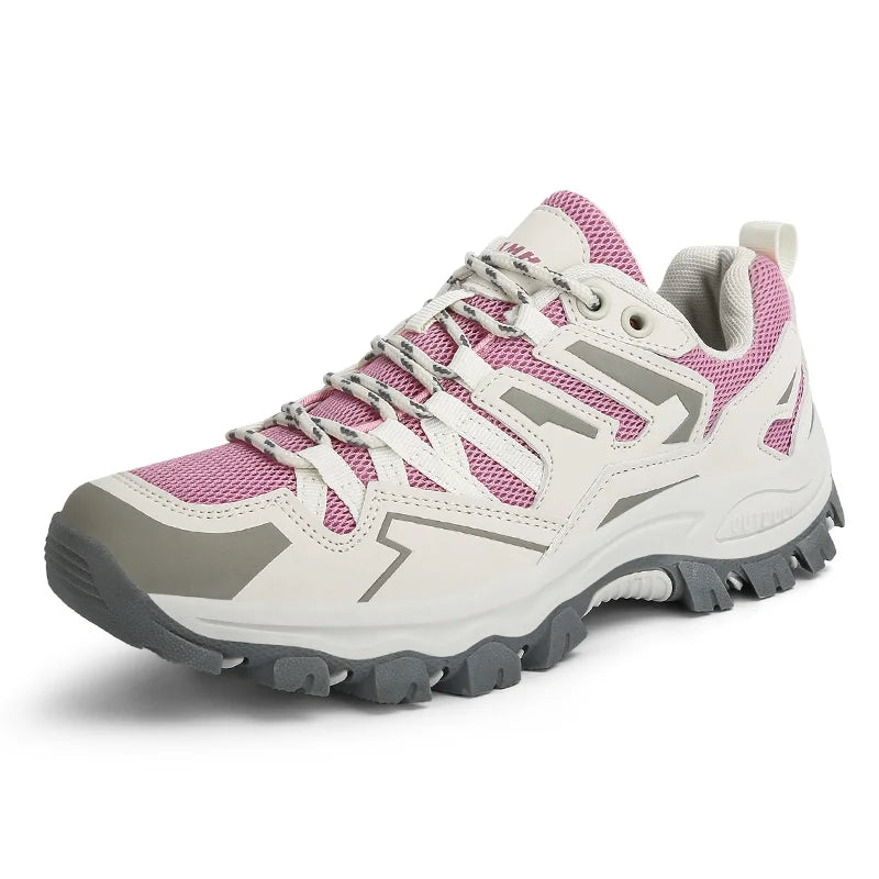 Damen Wanderschuhe Rosa Weiß mit rutschfester Profilsohle Outdoor