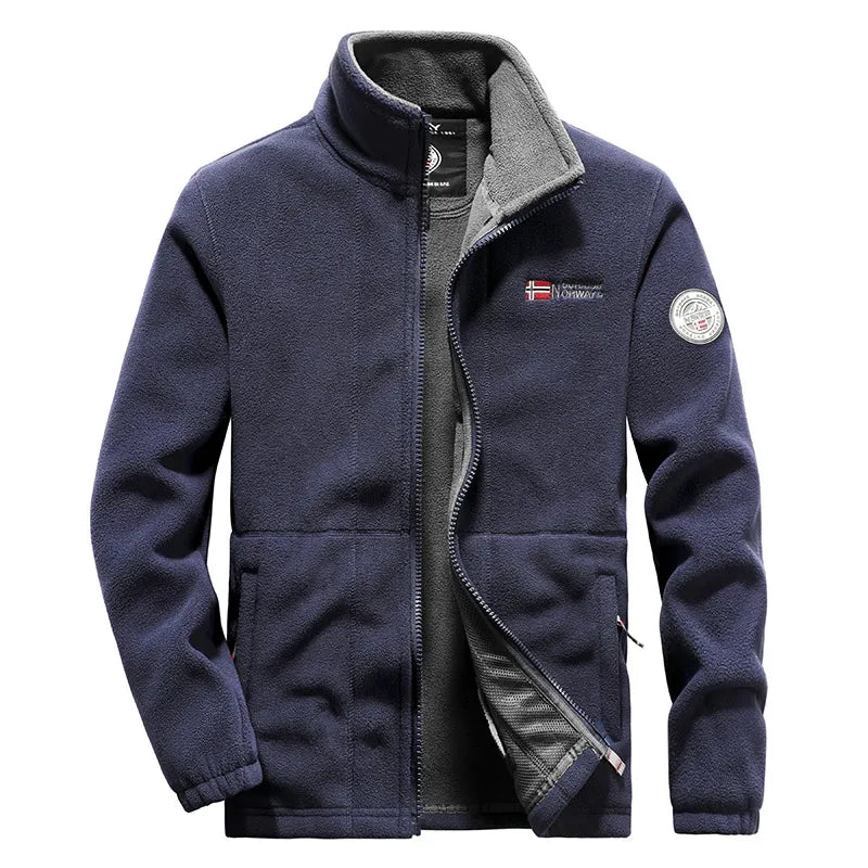 Herren Fleecejacke Outdoor warm atmungsaktiv leicht tailliert Alltags- und Wanderjacke