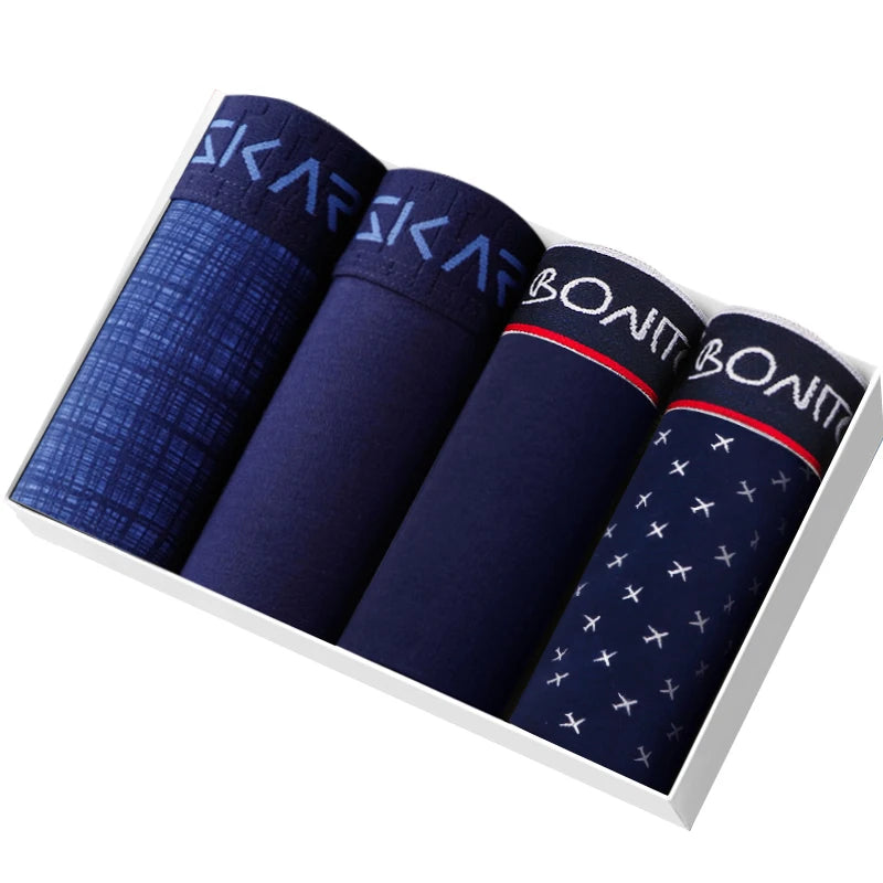 Herren Boxer Shorts 4er Pack Baumwolle Unterwäsche weiche Boxershorts