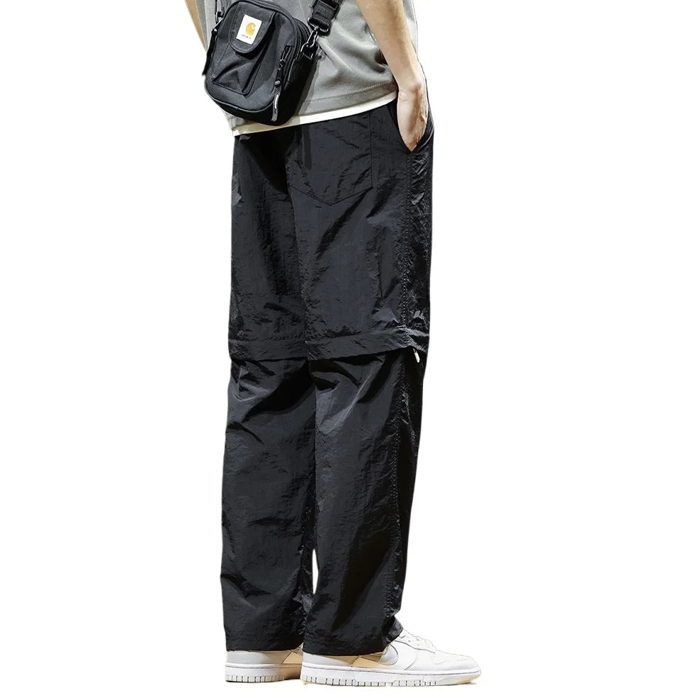 Herren Sommerhose mit Kordelzug leichte Wollstoff Freizeithose Reisehose