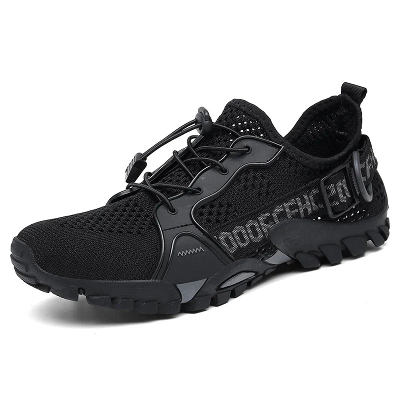 Damen Outdoorschuhe schwarz oliv mit Profilsohle und Schnellschnürung