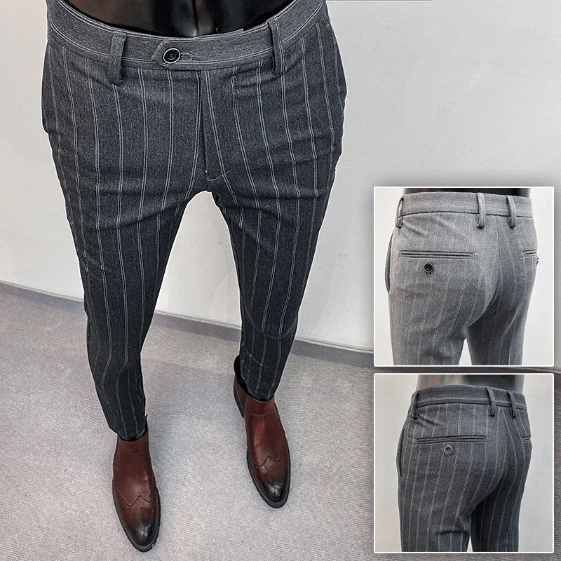 Herren Anzughose klassische Freizeithose elegante Stoffhose für Alltag