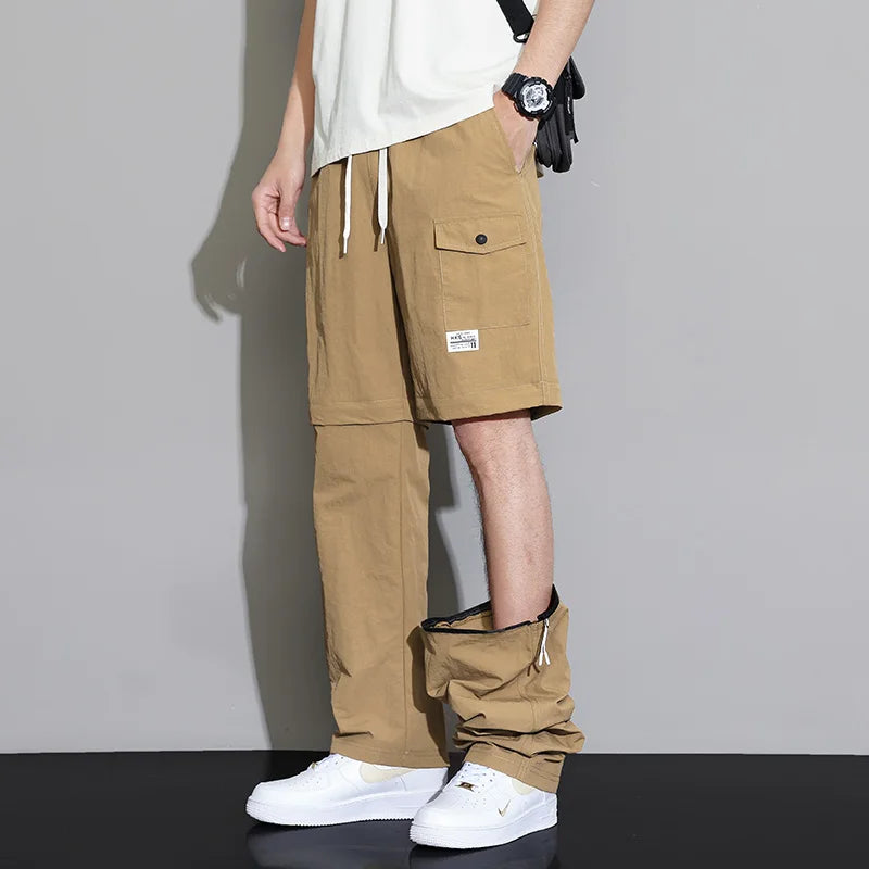 Herren Sommerhose mit Kordelzug leichte Wollstoff Freizeithose Reisehose