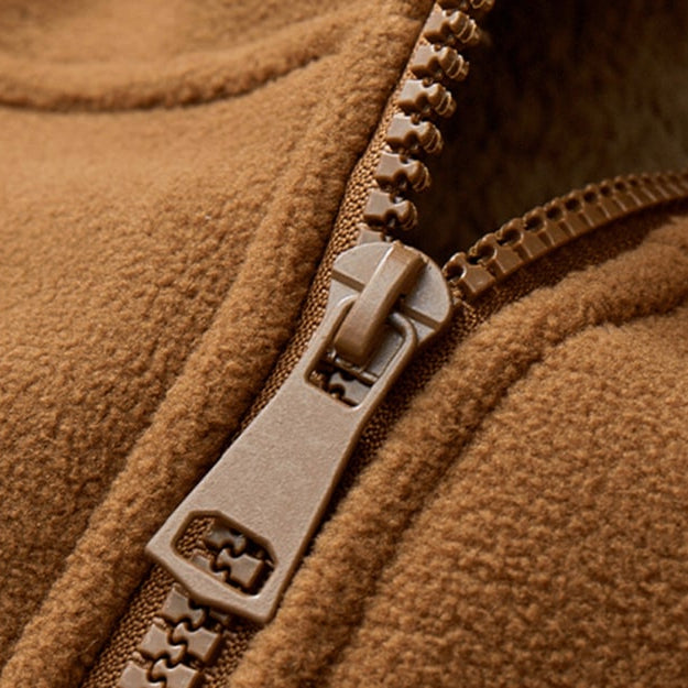 Herren Winterjacke Regular Fit Fleece Sherpa Futter Kapuze Reißverschluss Warm Outdoor Alltag