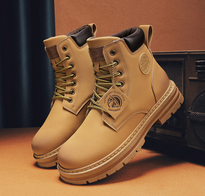 Herren Stiefel wasserdicht rutschfest knöchelhoch Schnürstiefel Outdoor robust gepolstert